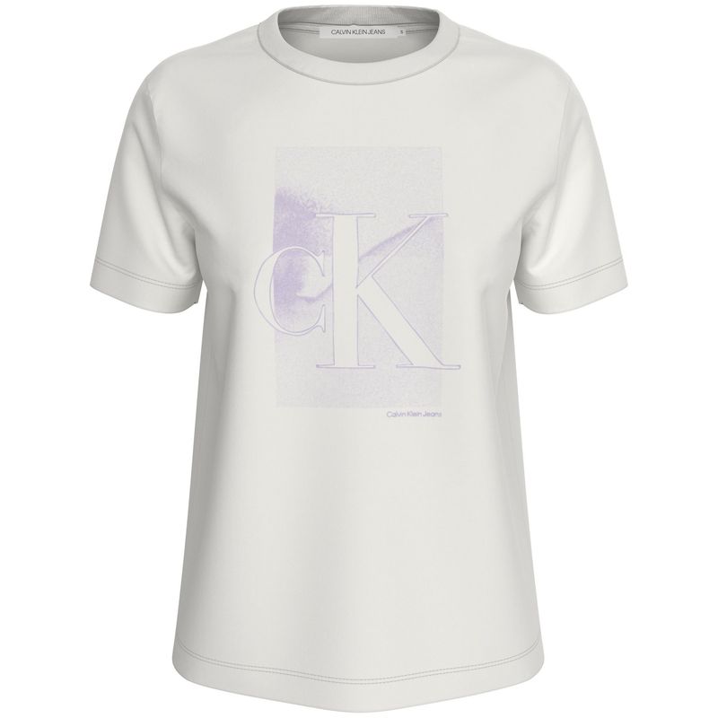 CALVIN KLEIN - Camiseta blanca regular diffused Calvin Klein