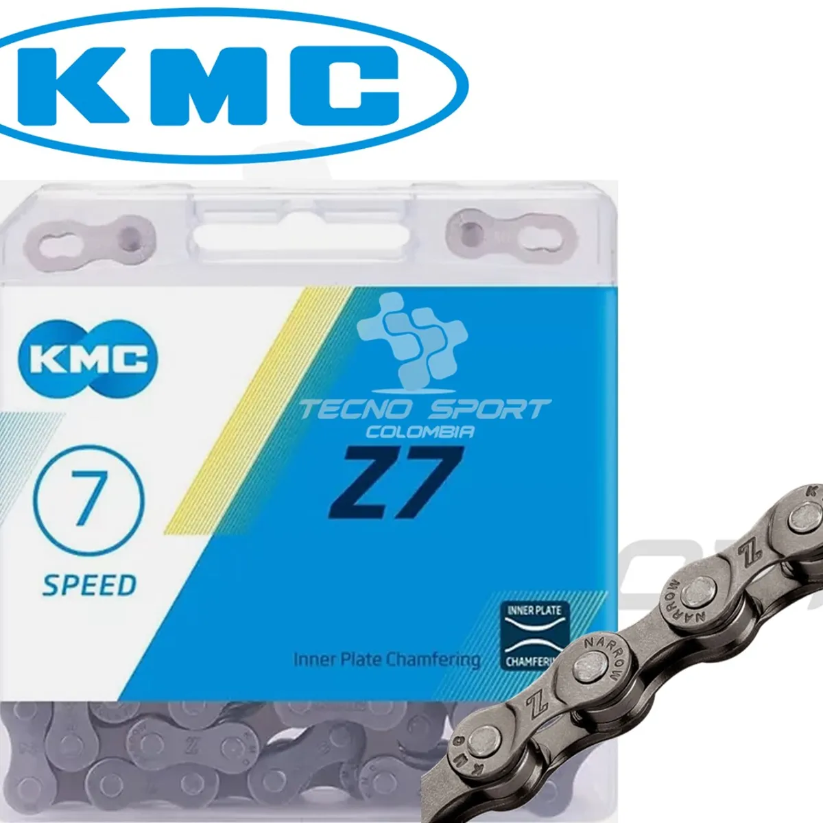 KMC - Cadenilla Bicicleta Kmc Z7 Cadena Ruta Montaña 7 Velocidades