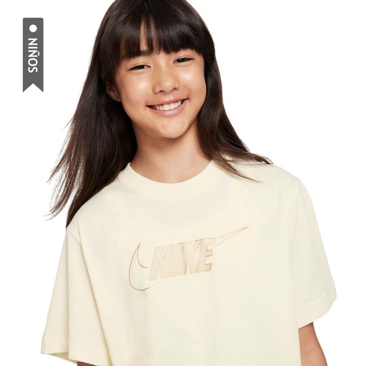 NIKE - Camiseta Nike Sportswear Niña-Beige