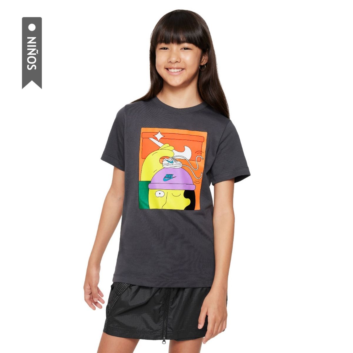 NIKE - Camiseta Nike Sportswear Niño-Negro