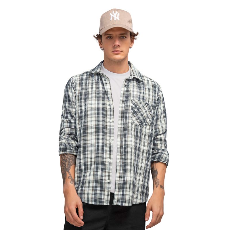 LEO - Leo Camisa manga larga tipo leñadora silueta amplia