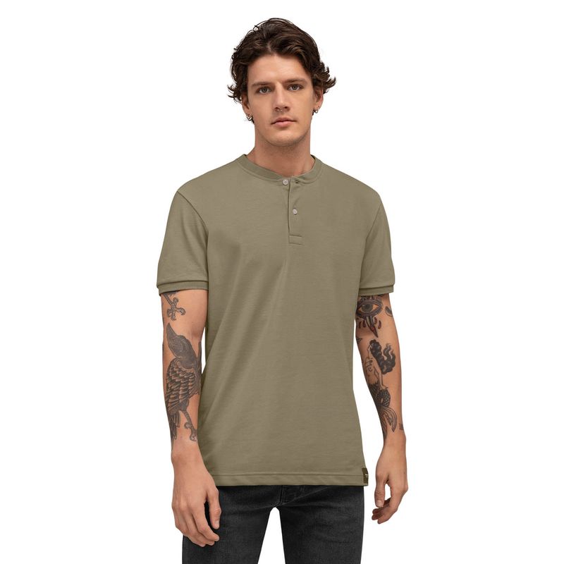 LEO - Leo Camiseta manga corta tipo Henley