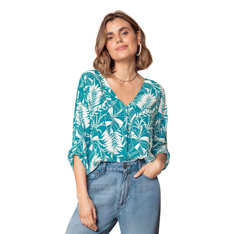 LEONISA - Leonisa Blusa manga 34 con charretera no funcional