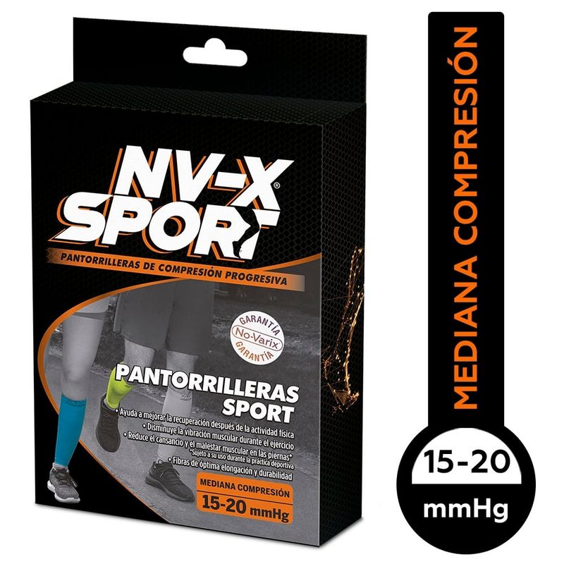 NO VARIX - Pantorrilleras Nvx Sport 15-20 Talla M Negro-Blanco