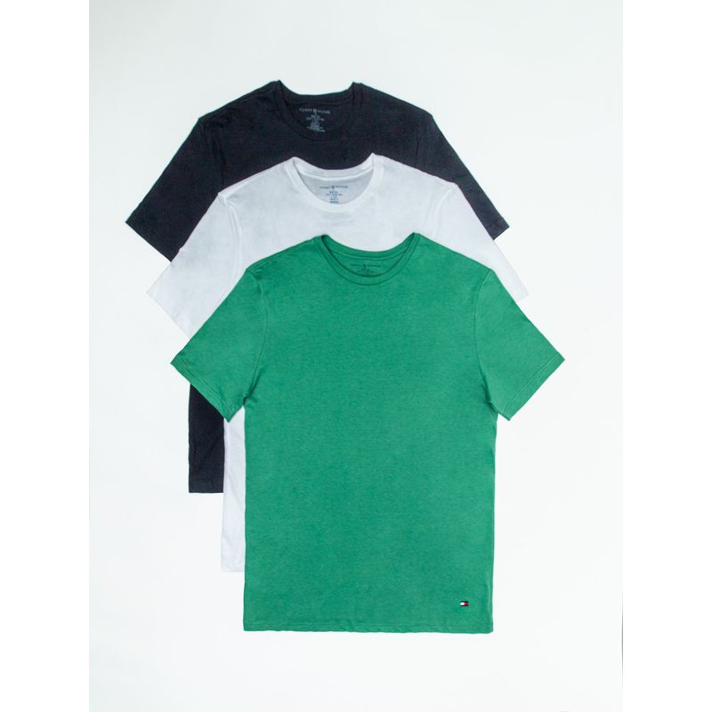 TOMMY HILFIGER - 3 Pack de camiseta de cuello redondo con logo Tommy Hilfiger