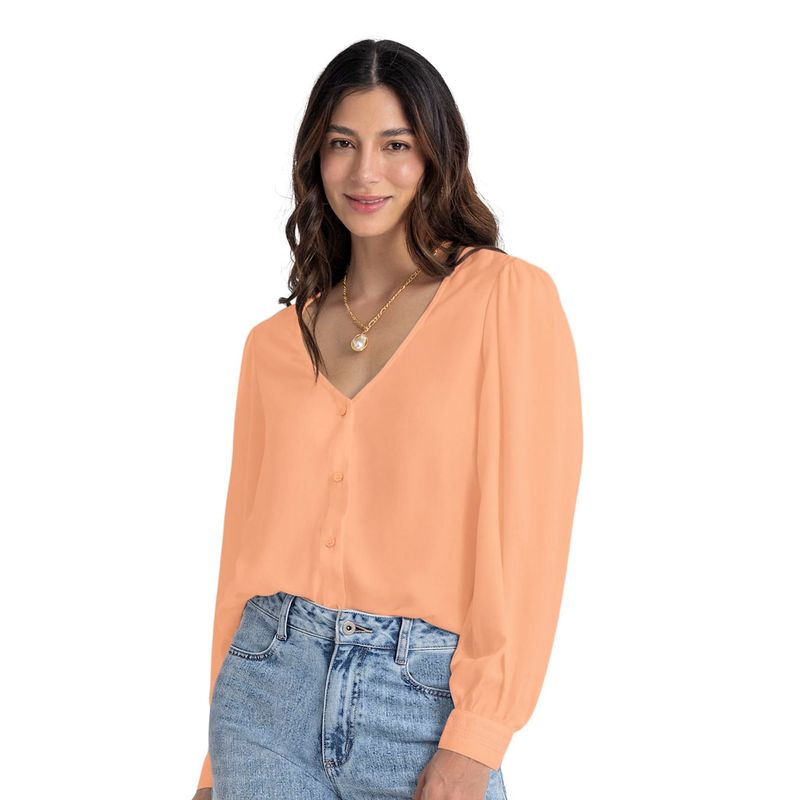 LEONISA - Leonisa Blusa manga larga escote en V