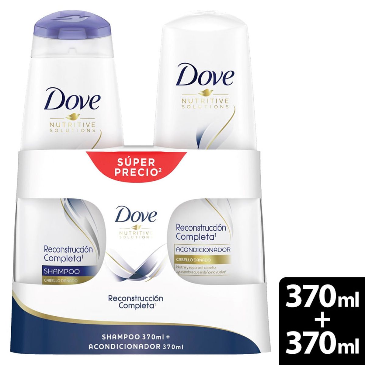 DOVE - Oferta Dove Shampoo + Acondicionador x 740ml Recons Completa