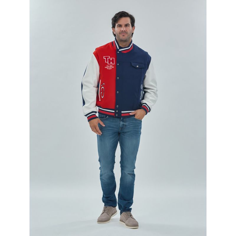 TOMMY HILFIGER - Chaqueta azul / rompe viento universitaria Tommy x Mercedes F1 x CR Tommy Hilfiger