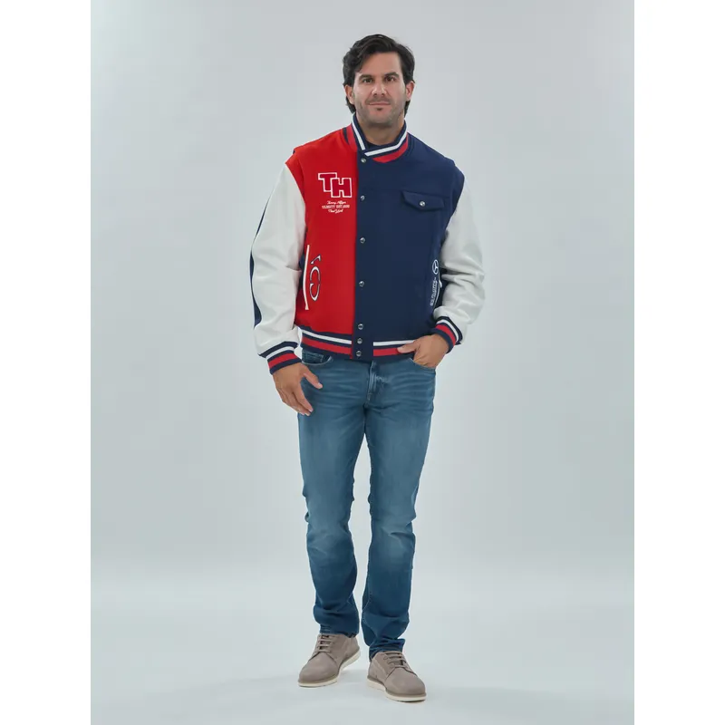 TOMMY HILFIGER - Chaqueta azul / rompe viento universitaria Tommy x Mercedes F1 x CR Tommy Hilfiger