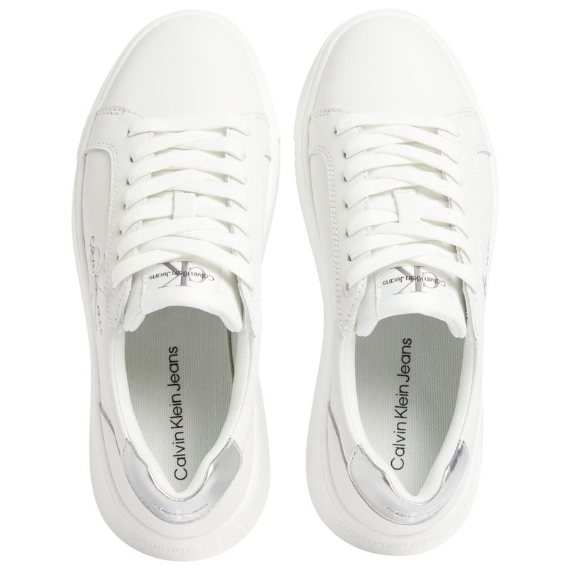 CALVIN KLEIN - Tenis blanco chunky cupsole de cuero Calvin Klein