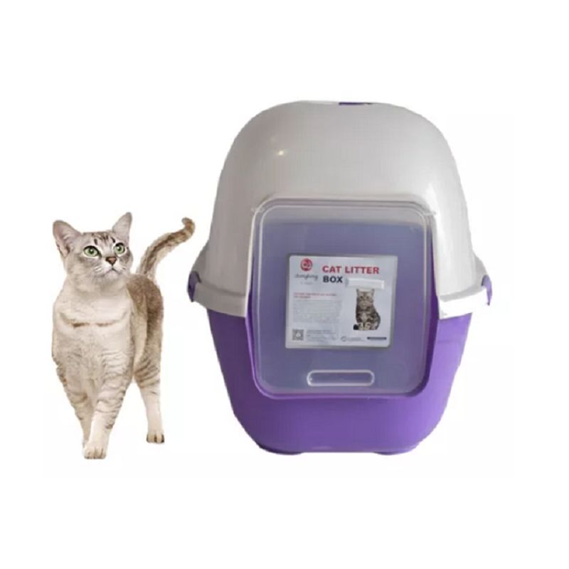 HALLY PET - Baño arenero grande para gatos sin filtro mas pala Morado
