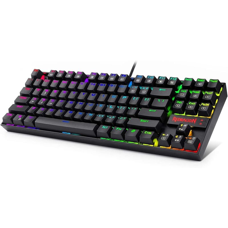 REDRAGON - Teclado Mecánico Kumara k552 Switches Rojos Rainbow Idioma USD