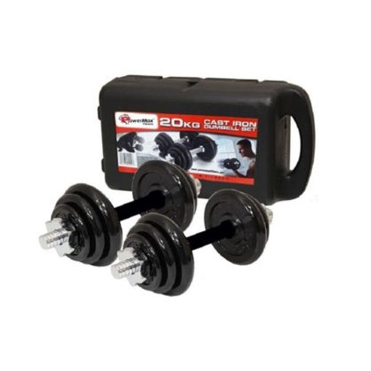 GENERICO - Kit Mancuernas 12 Discos Pesas 20 Kilos Ejercicio