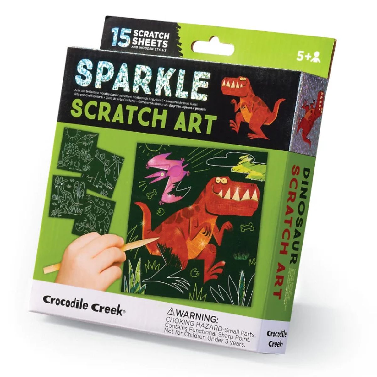 CROCODILE CREEK - Juego Creativo Sparkle Scratch Art Con dinosaurios Para niños