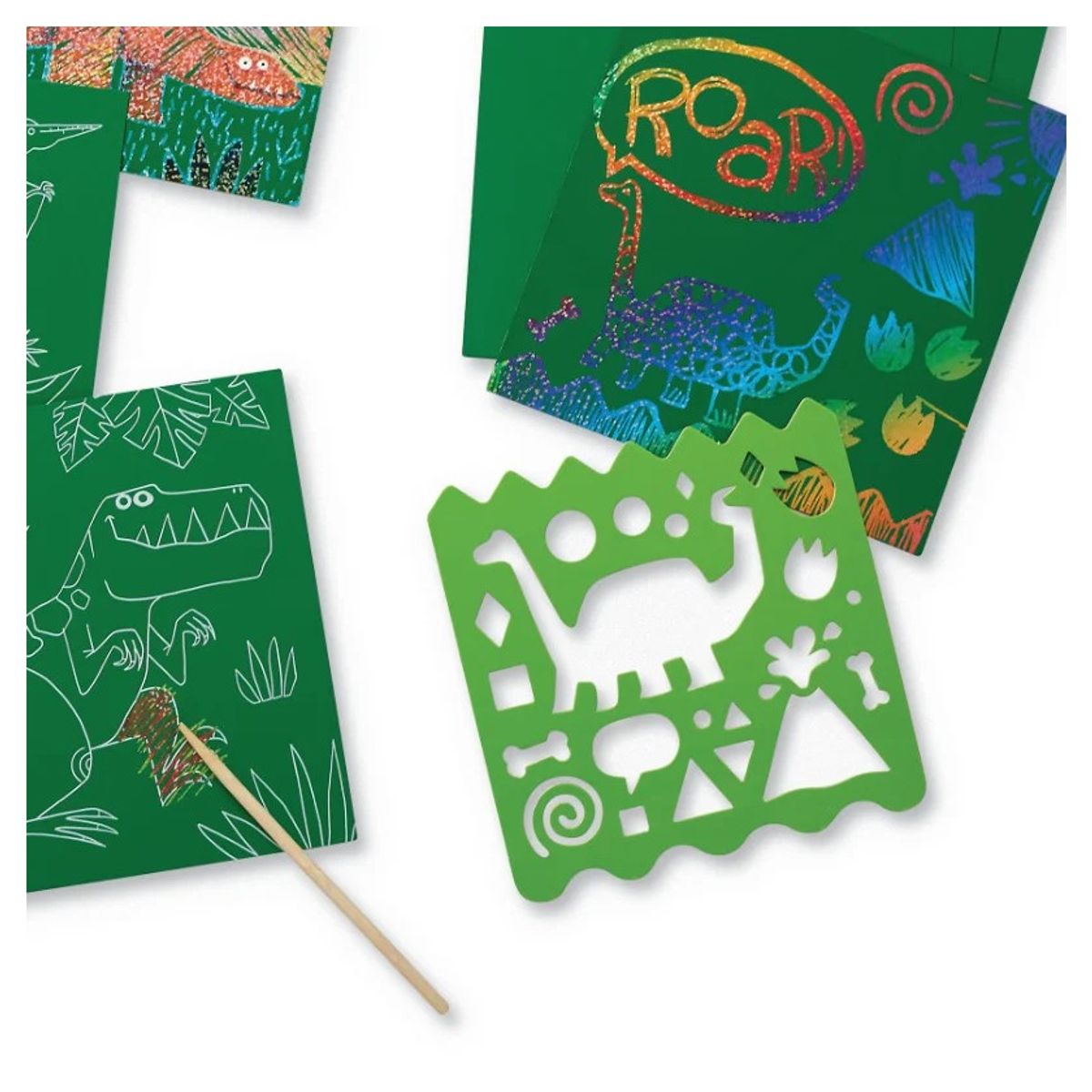 CROCODILE CREEK - Juego Creativo Sparkle Scratch Art Con dinosaurios Para niños