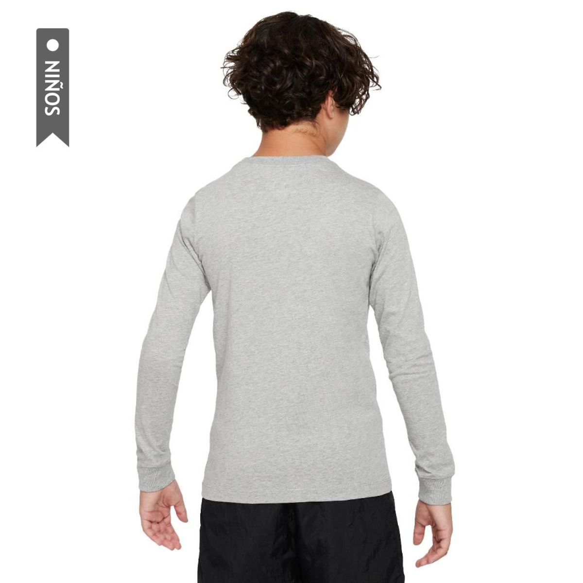 NIKE - Camiseta Manga Larga Nike Sportswear Tee Niño-Gris