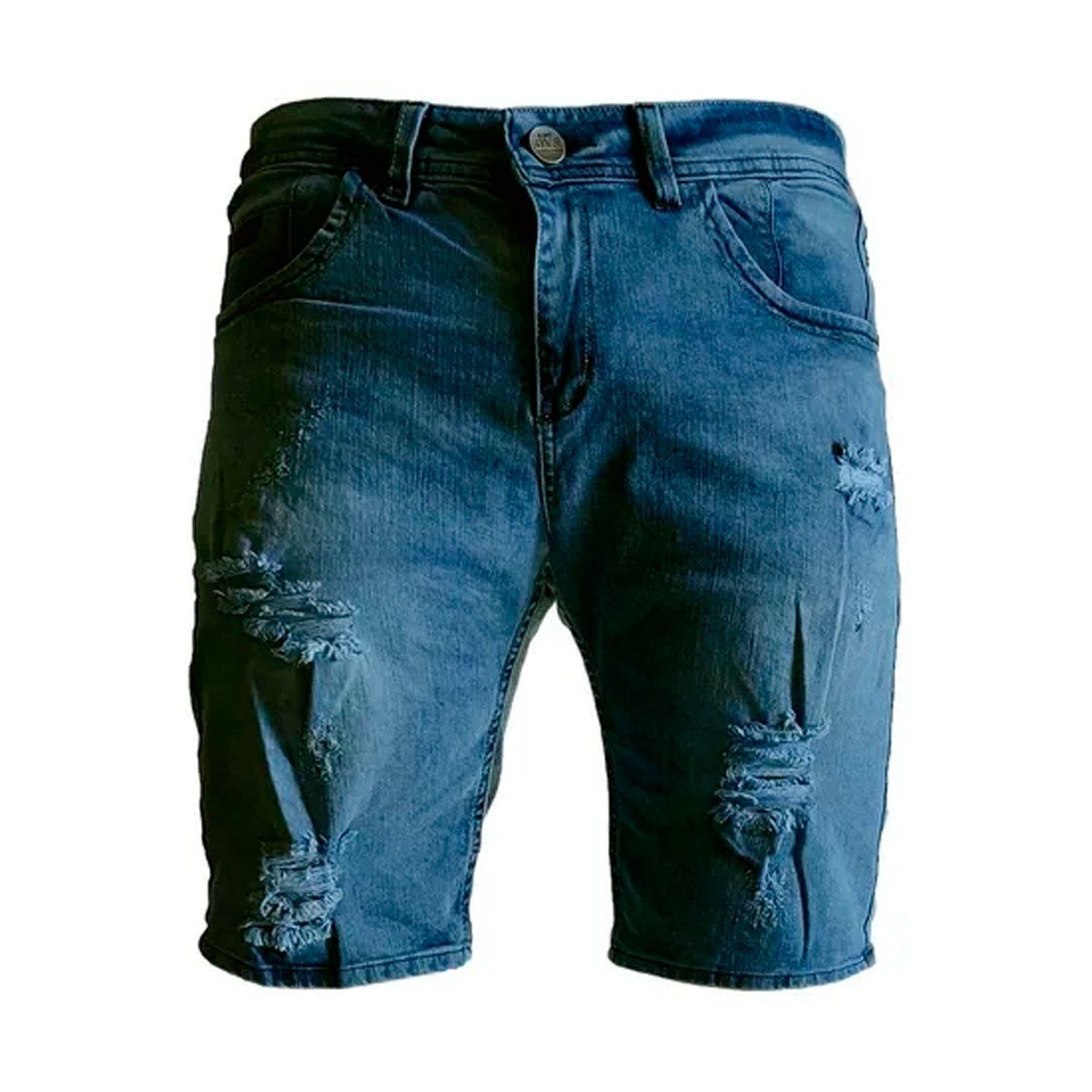 SYK - Bermuda de jean short para hombre azul oscuro