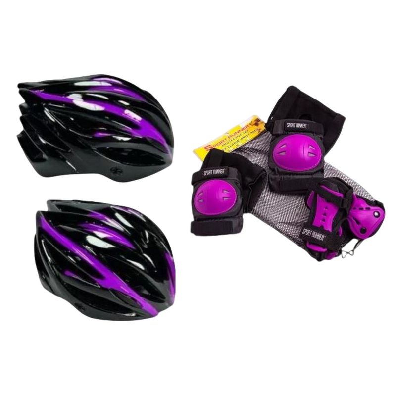 SPORT RUNNER - Kit Protecciones Patinaje Casco Rodilleras Coderas Antifrac