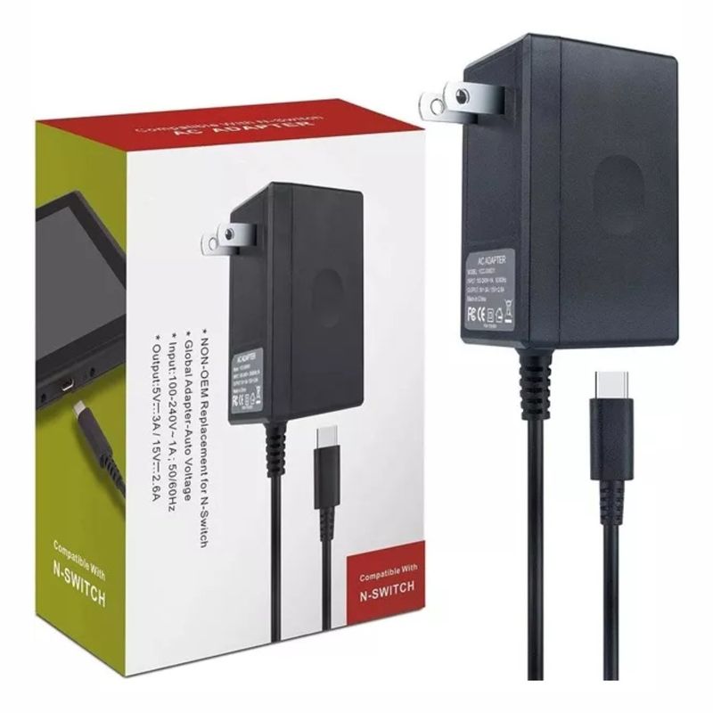 NINTENDO SWITCH - Adaptador Cargador Corriente Compatible Nintendo Switch Tv