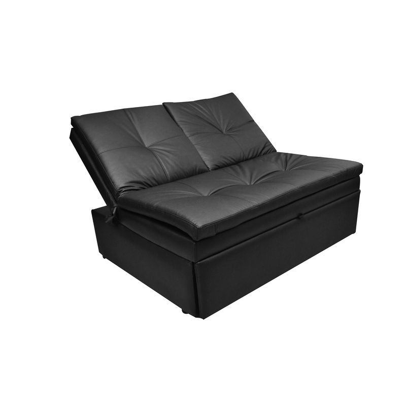 SOFA MARKET - Sofa Cama Cajon Gallery 3 Puestos Ecocuero Negro