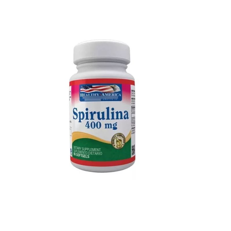 HEALTHY AMERICA - SPIRULINA 400 MG. X 90 SOFTGELS / 100% NATURAL
