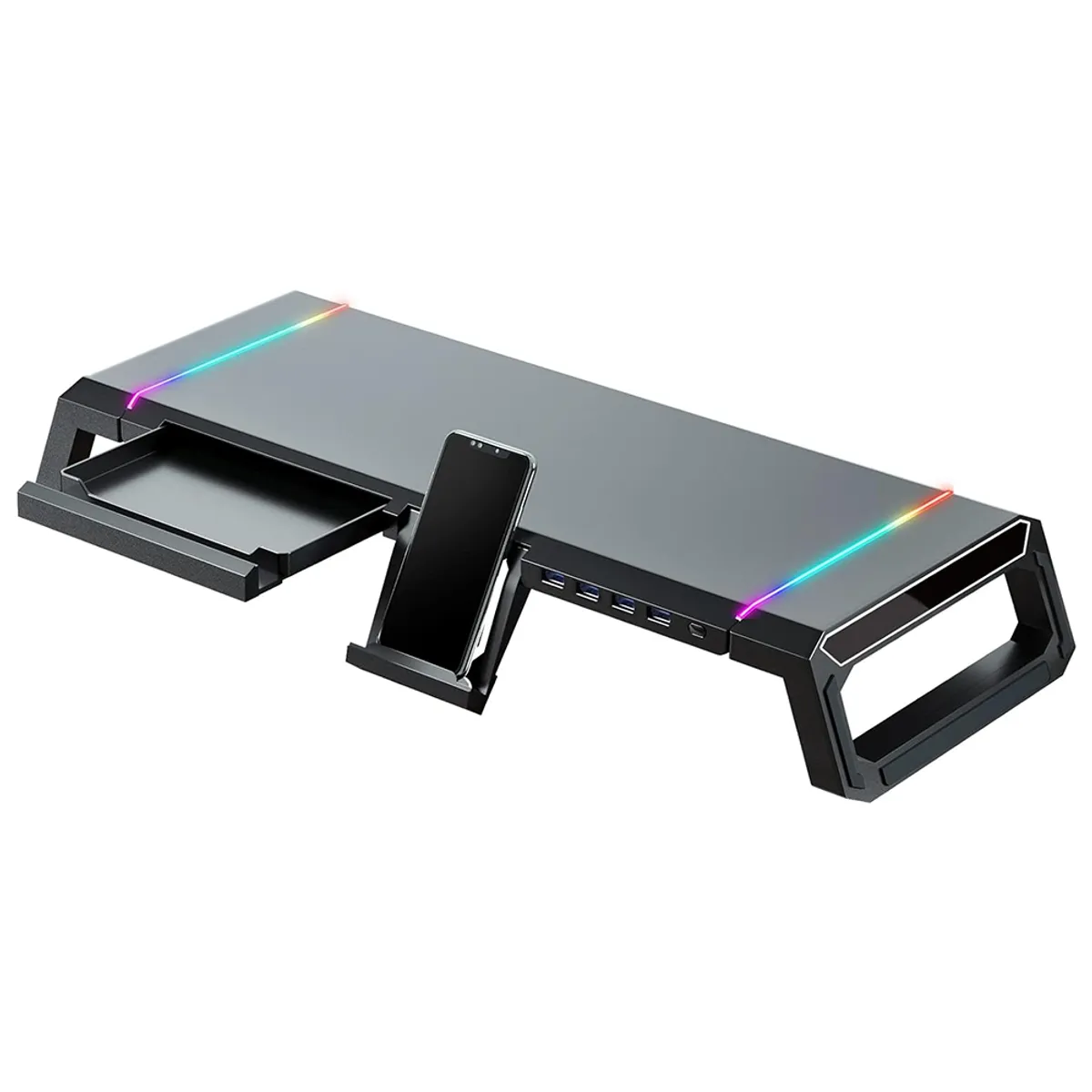 ONE PIXEL - Base Soporte Mesa RGB Eleva Monitor O Portatil Puerto USB