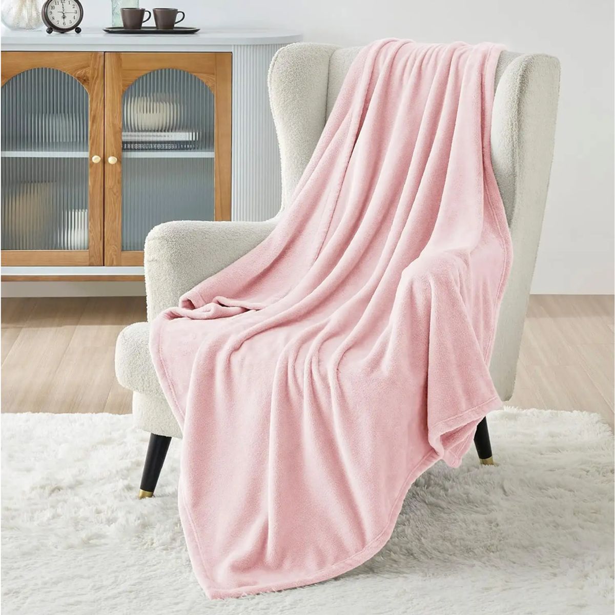 GENERICO - Cobija Manta Cama Doble 190x220 cm rosado