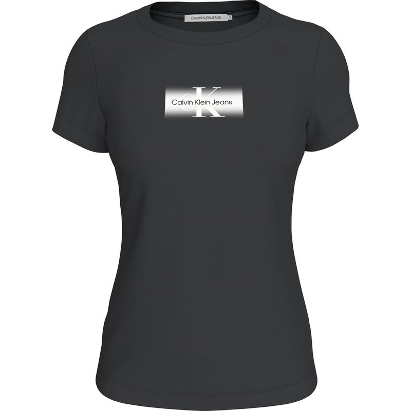 CALVIN KLEIN - Camiseta negra slim con monograma desvanecido Calvin Klein