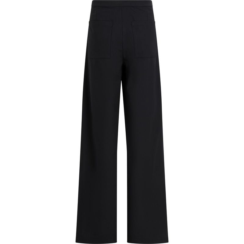 CALVIN KLEIN - Pantalón negro de punto de pierna ancha Calvin Klein