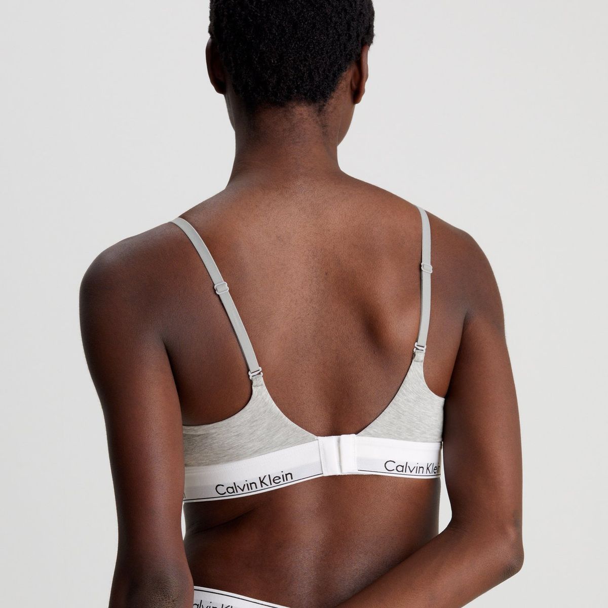 CALVIN KLEIN - Brasier Gris Escotado Push Up - Modern Cotton Calvin Klein