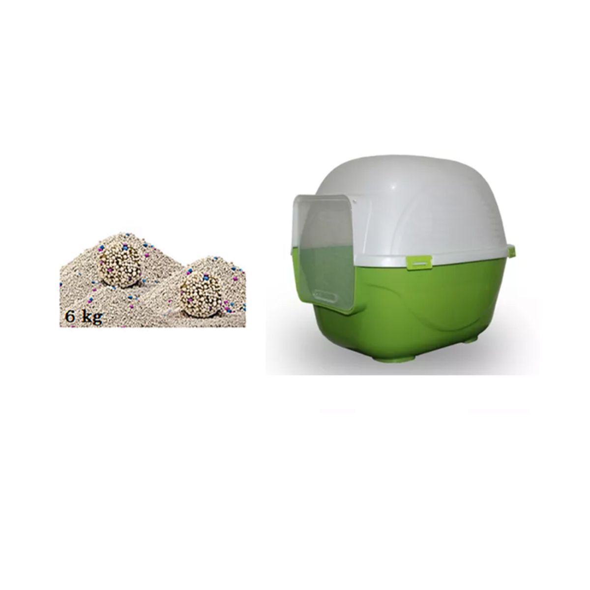 HALLY PET - Baño arenero grande sin filtro mas 6 kg arena