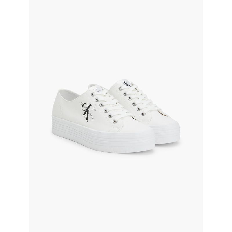 CALVIN KLEIN - Tenis negro de plataforma vulcanizado con cordones Calvin Klein