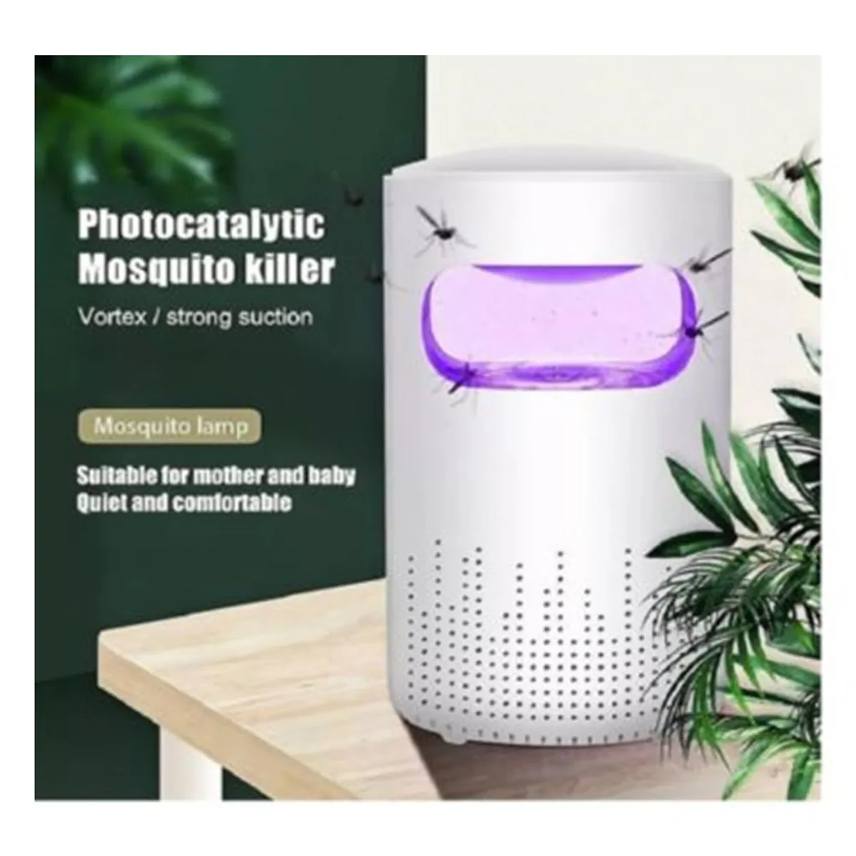 GENERICO - Lampara Led Trampa Mata Mosquitos Zancudos Usb
