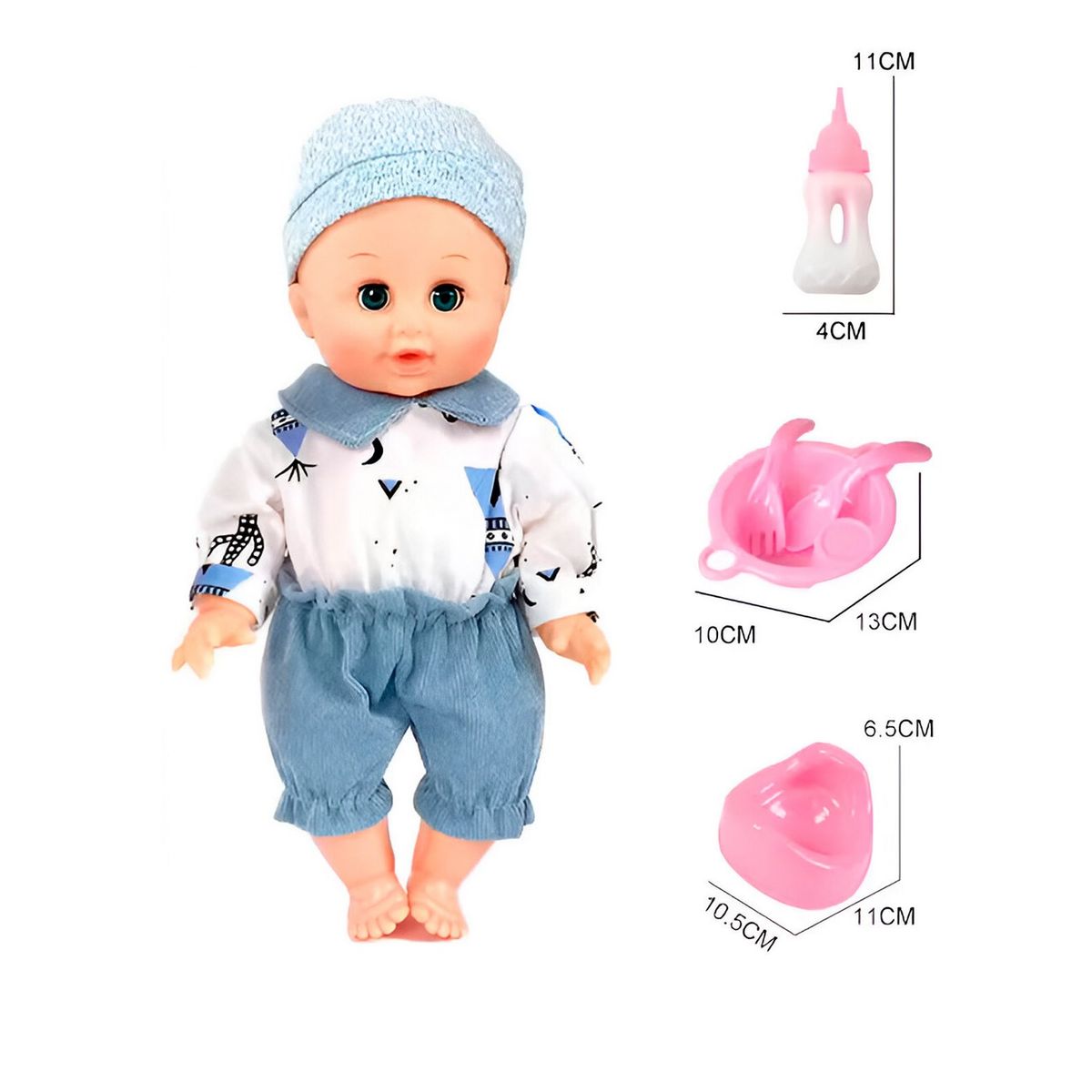 GENERICO - Muñeco Bebe Tetero Utencilios Vacinilla Juguete Interactivo