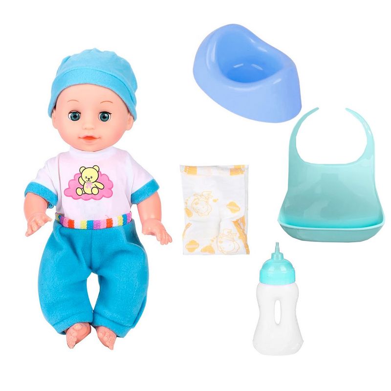 GENERICO - Muñeco Bebe Tetero Biberon Pañal Vacinilla Juguete Niñas