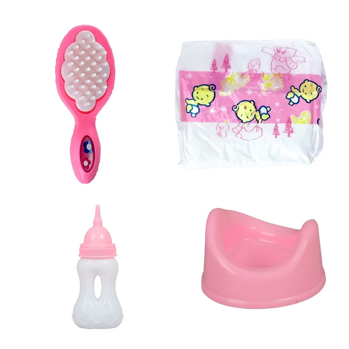 GENERICO - Muñeco Bebe Vestido Fucsia Pañal Vacinilla Juguete Niñas