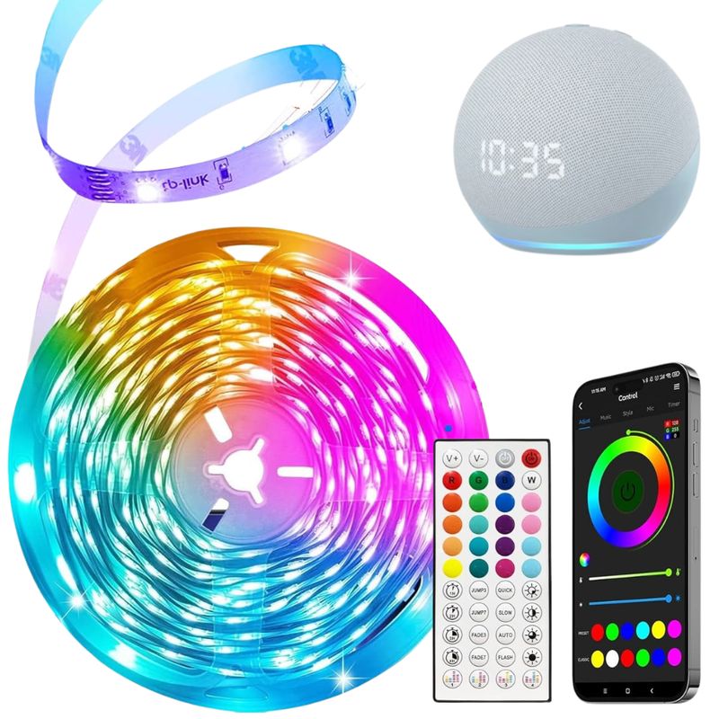 GENERICO - Tira De Luces Led Rgb 15 Metros Alexa Control De Voz 110v