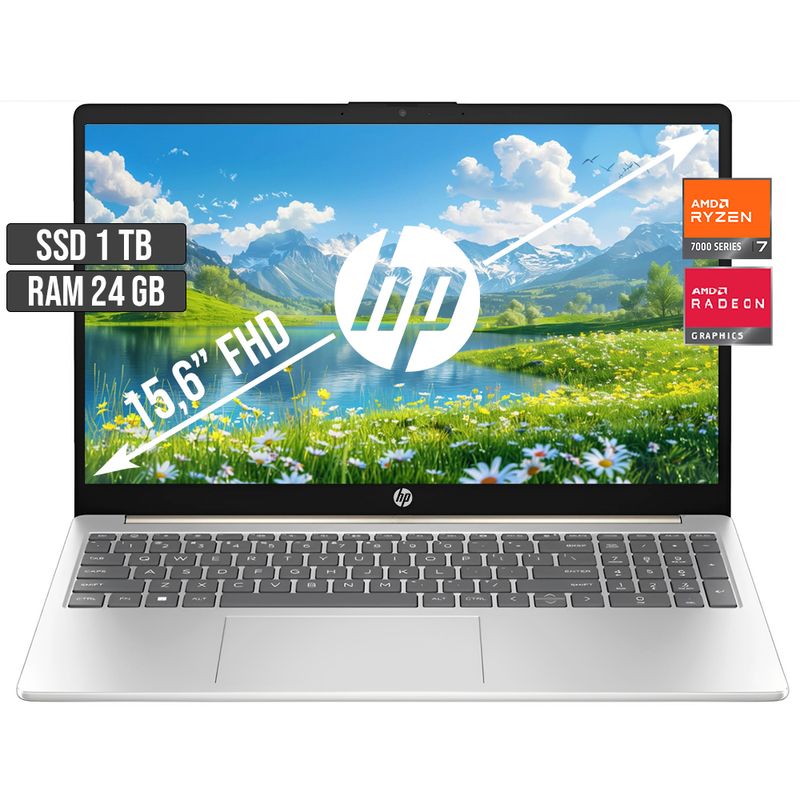HP - PORTATIL HP AMD RYZEN 7-7730U SSD 1TB RAM 24GB LED 15,6 FULL HD