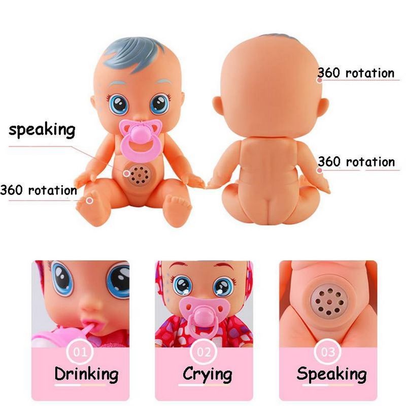 GENERICO - Muñeca Bebes Llorones Con Sonidos Coche Tetero Juguete Niñas
