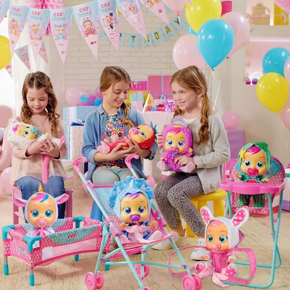 GENERICO - Muñeca Bebes Llorones Con Sonidos Coche Tetero Juguete Niñas