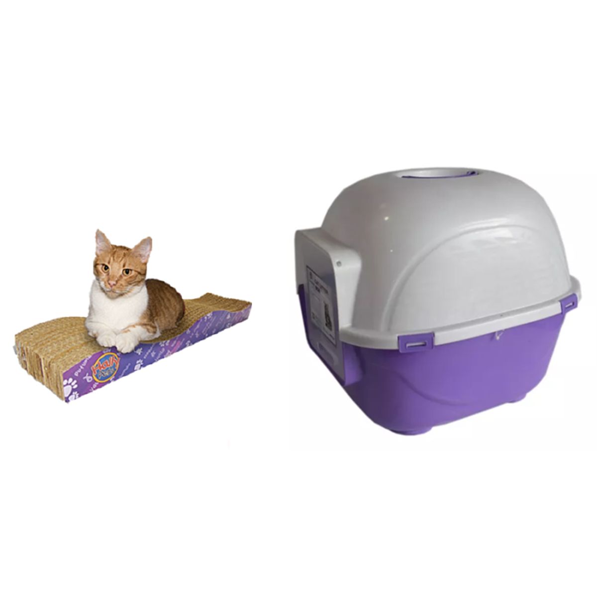 HALLY PET - Baño arenero grande sin filtro mas rascador ondas