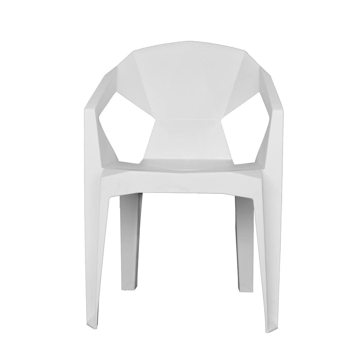 SUKRA - Silla Diamante Poltrona Plastica Blanco Nube con Brazo SUKRA