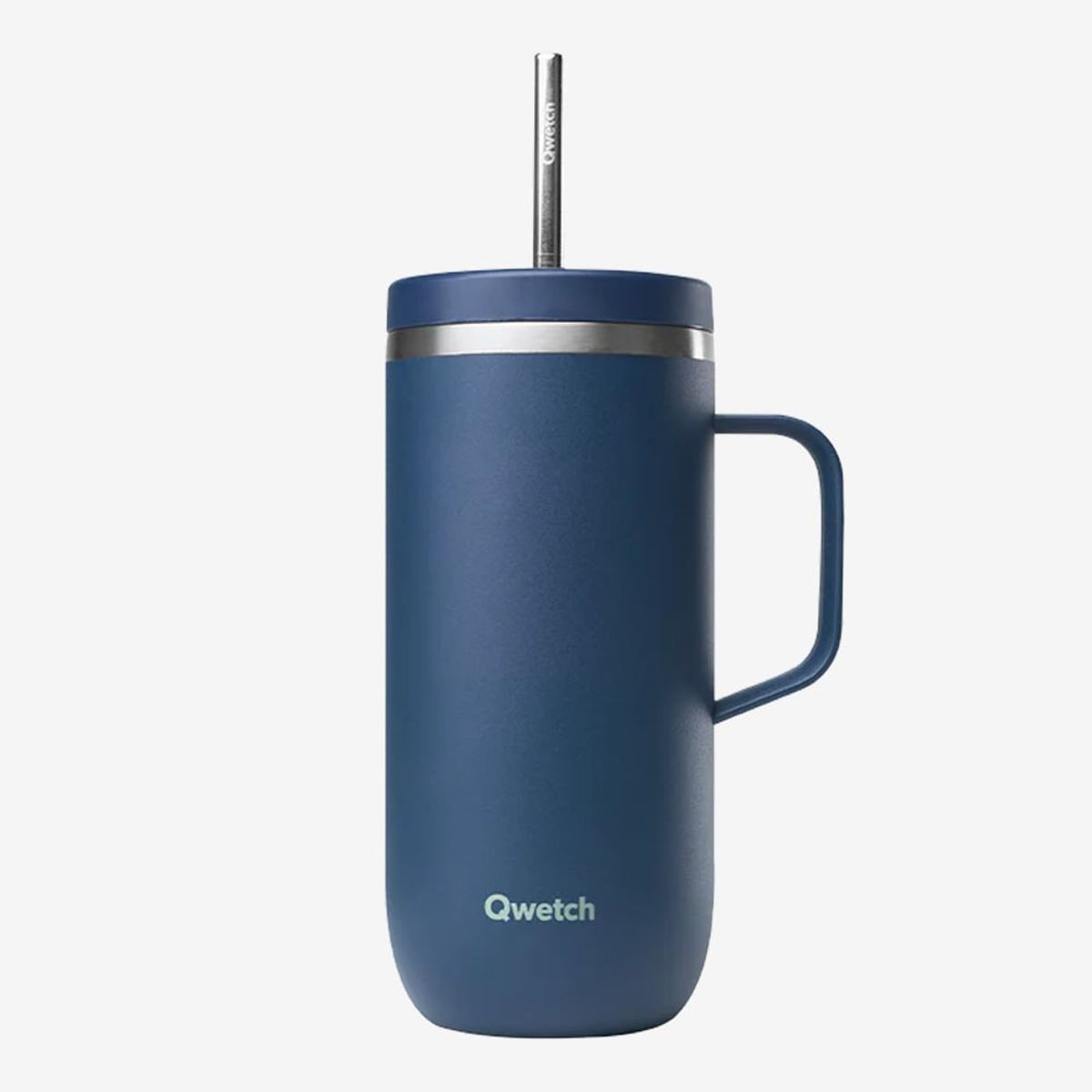 QWETCH - Vaso Cold Cup Con Asa Isotérmico Azul Oscuro 600Ml