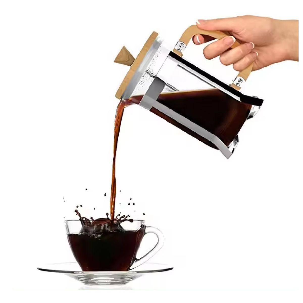 MUNDO BEBE - Cafetera Prensa francesa 350 Ml Vidrio A Presión Cafe