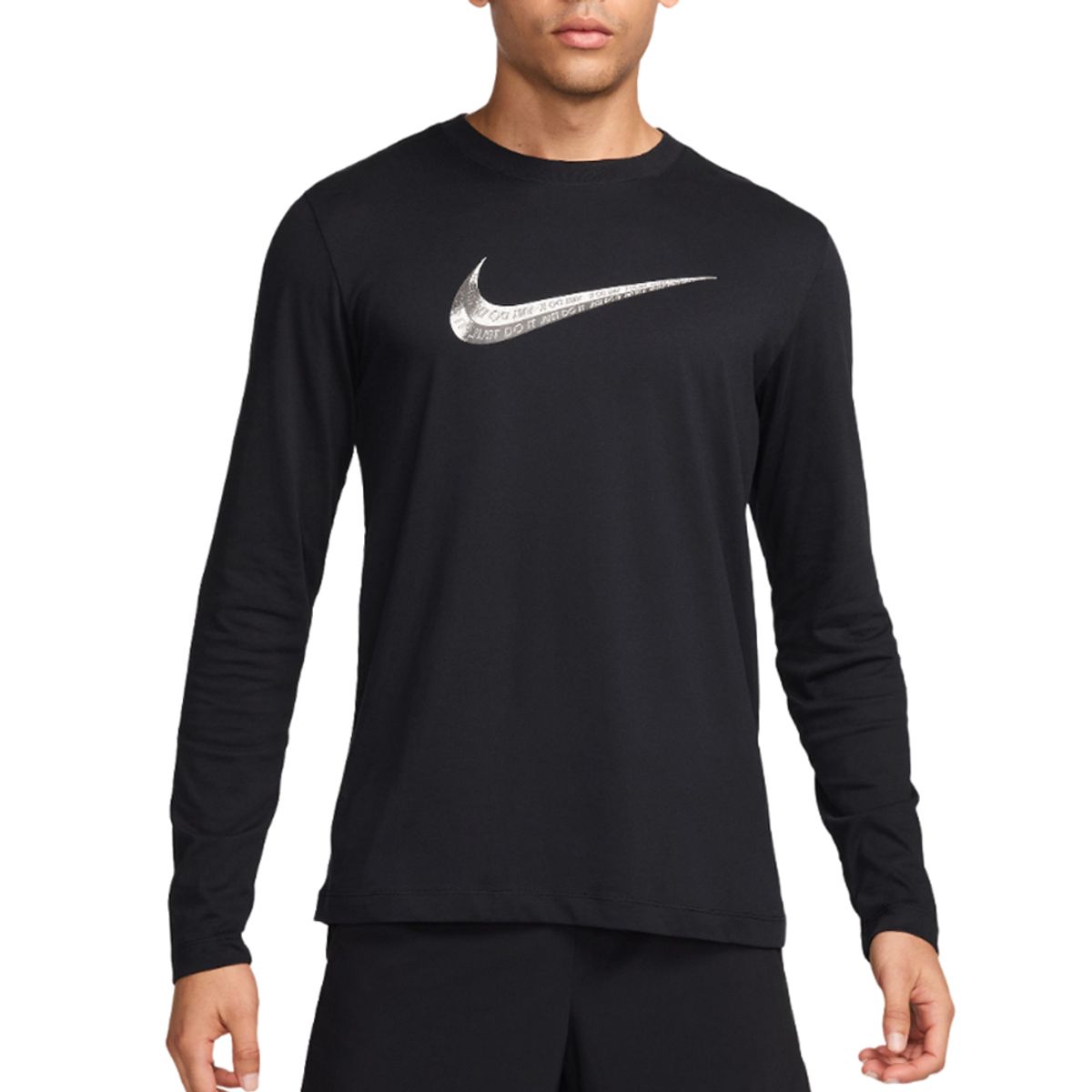 NIKE - Camiseta Manga Larga Nike Club (Cierre En Boton)-Negro