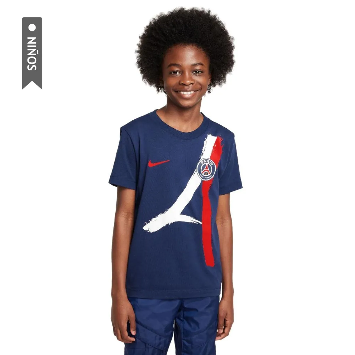 NIKE - Camiseta Nike París Saint-Germain Visita Niño-Azul