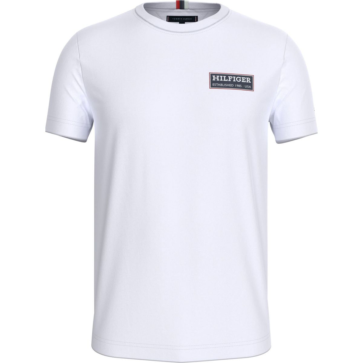 TOMMY HILFIGER - Camiseta blanca con logo de parche Tommy Hilfiger