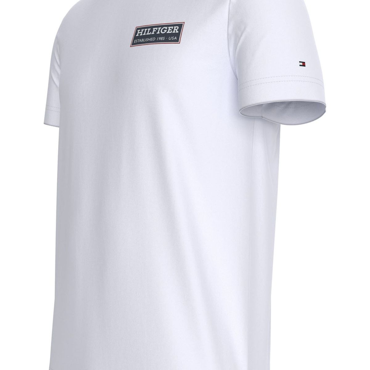 TOMMY HILFIGER - Camiseta blanca con logo de parche Tommy Hilfiger