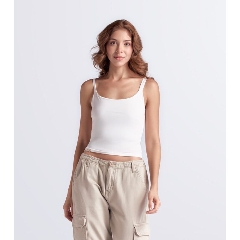 UNSER - Blusa Unicolor Con Tiras Y Escote Redondo Unser