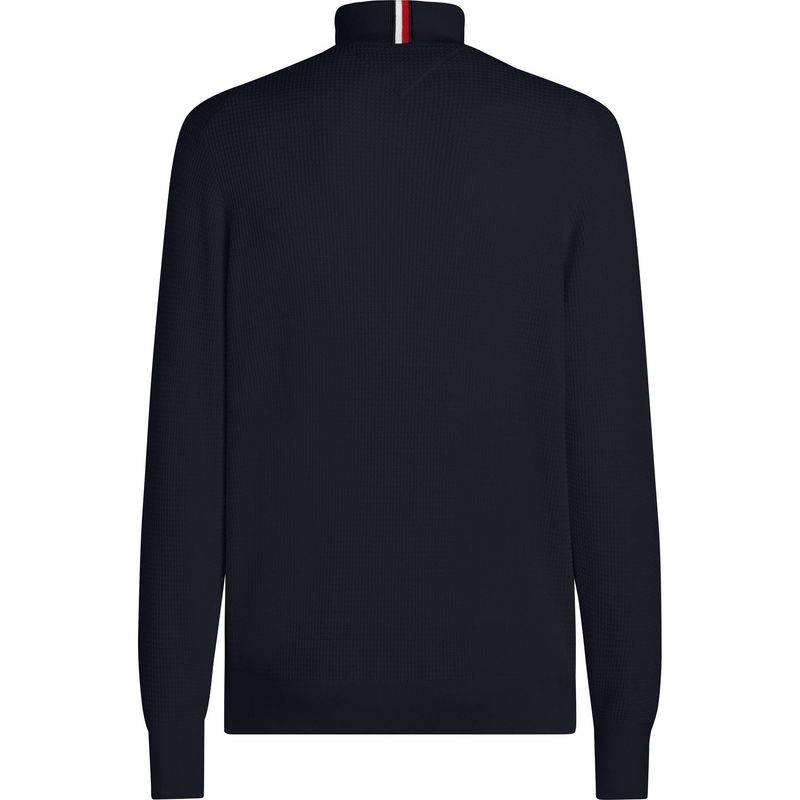 TOMMY HILFIGER - Saco azul de cuello alto y Cierre de cremallera Tommy Hilfiger